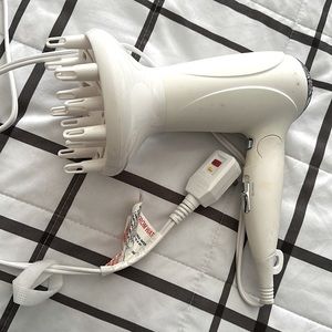 MONAT branded travel size blow dryer and curl diffuser combo